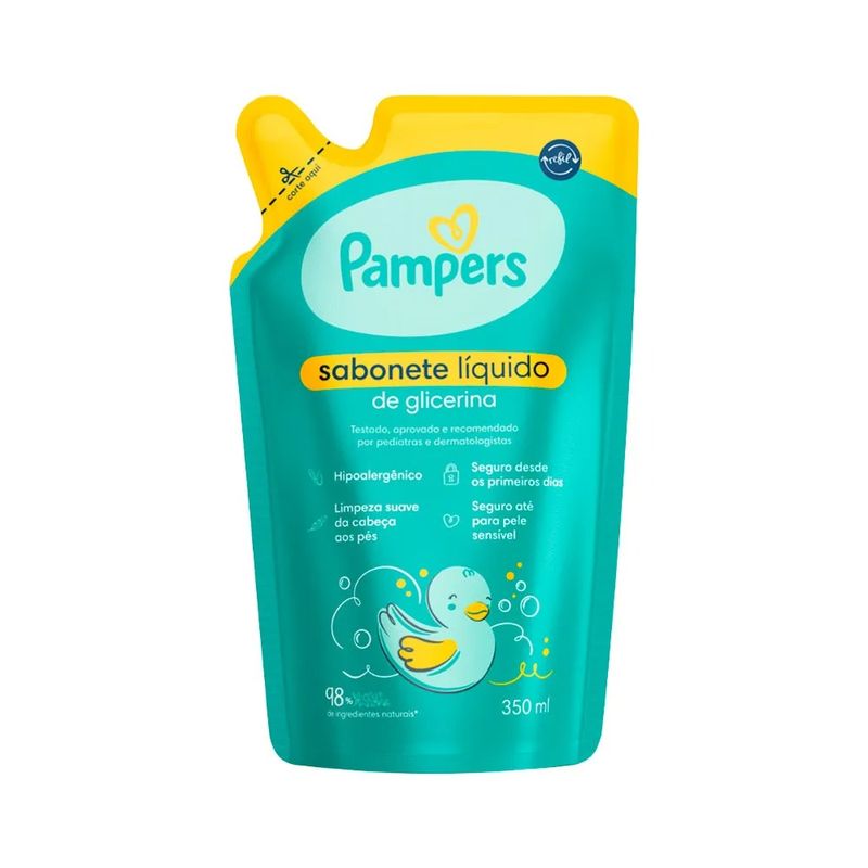 Sabonete Infantil Pampers Glicerina Refil 350ml