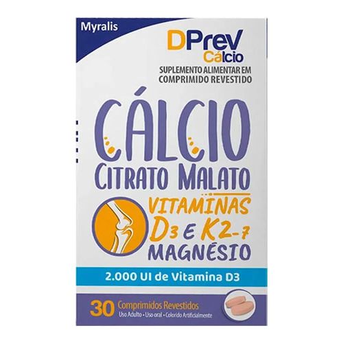 Dprev Cálcio 2000UI Caixa 30 Comprimidos Revestidos