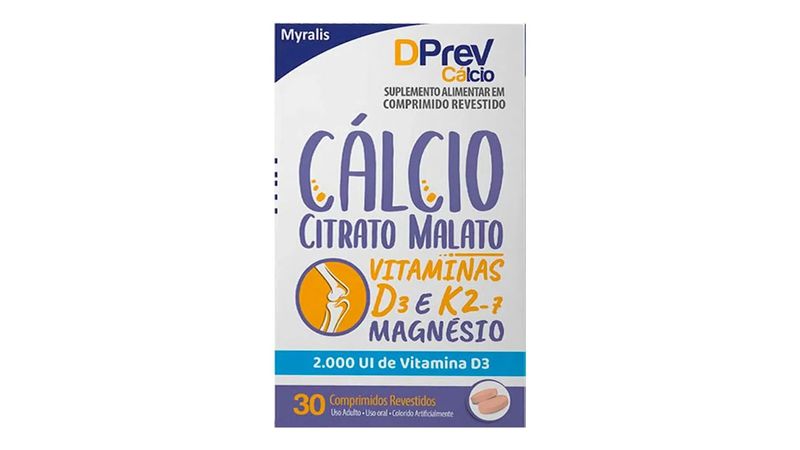 Dprev Cálcio 2000UI Caixa 30 Comprimidos Revestidos