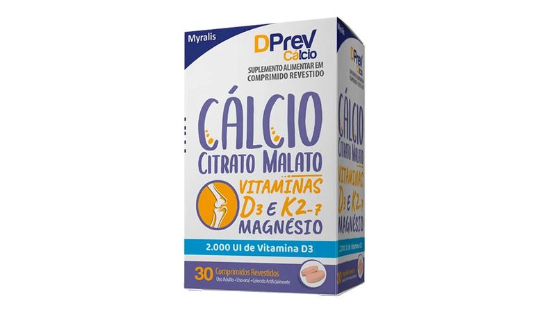 Dprev Cálcio 2000UI Caixa 30 Comprimidos Revestidos