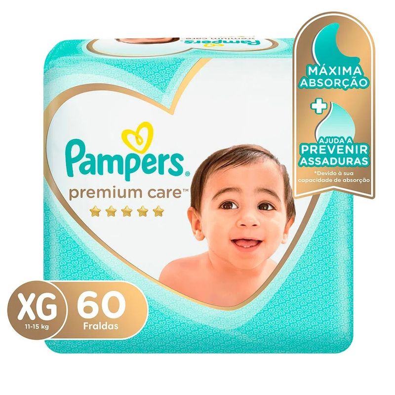 Fralda Pampers Premium Care Xg 60 Unidades Farma Conde