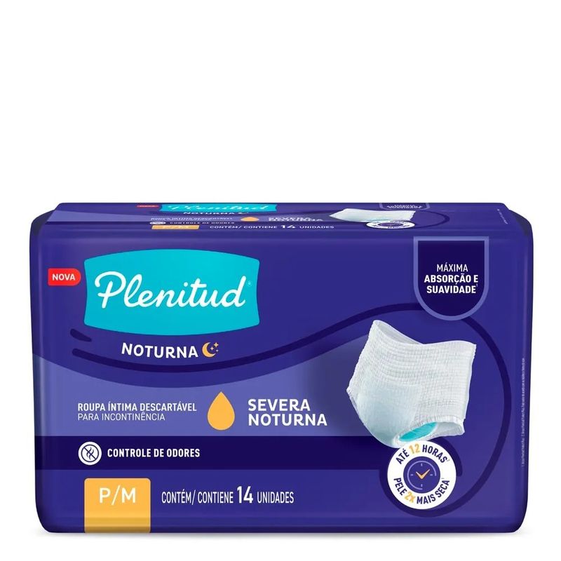 Roupa Íntima Descartável Plenitud Noturna Tamanho P/M 14 Unidades