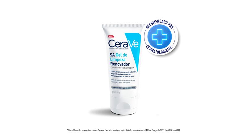 Cerave Gel de Limpeza SA Renovador Pele Ressecada Sem Perfume 150g