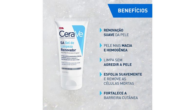 Cerave Gel de Limpeza SA Renovador Pele Ressecada Sem Perfume 150g