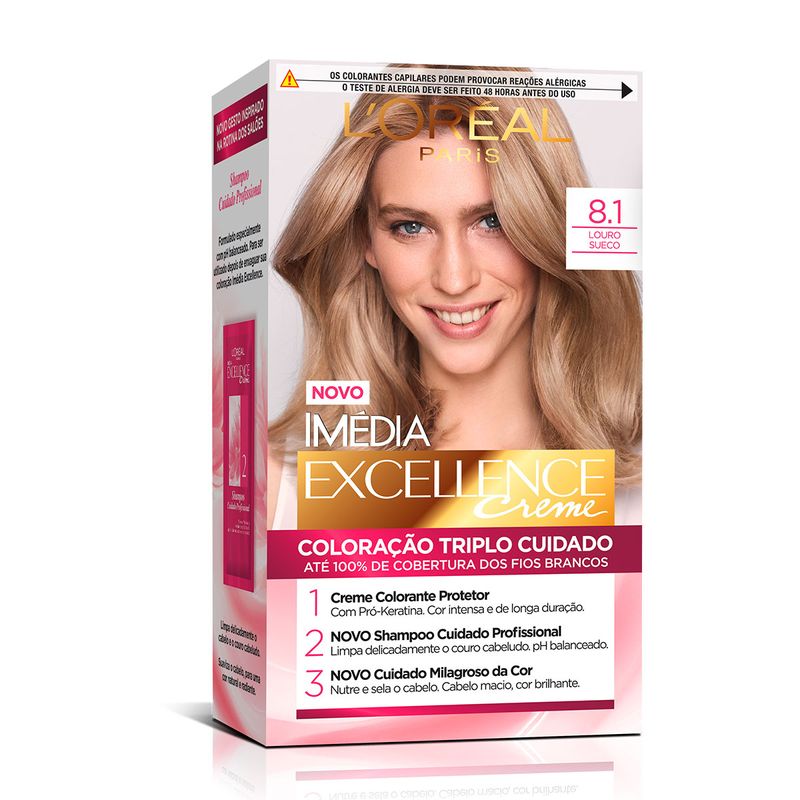7896014140640-Tintura L'Oréal Imédia 8.1 Louro Sueco