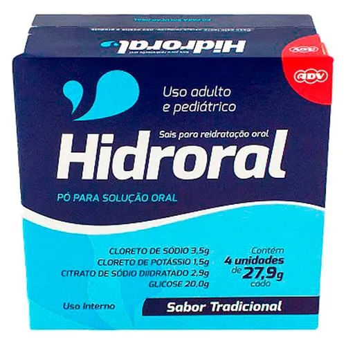 Hidroral Sabor Natural 4 Envelopes 27,9g