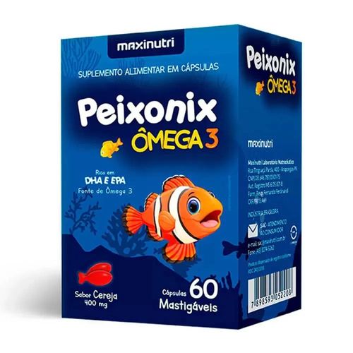 Peixonix Maxinutri Cereja Caixa 60 Cápsulas Mastigáveis