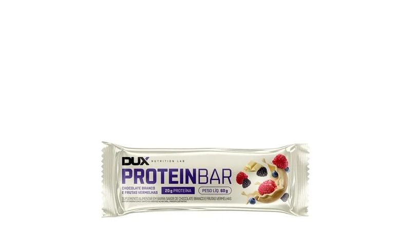 Barra de Proteína Dux Proteinbar Chocolate Branco e Frutas Vermelhas 60g