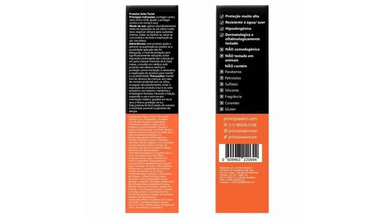 Protetor Solar Facial Principia FPS60 PS-01 40ml