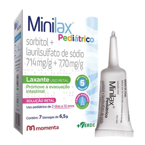 Minilax pediátrico 714mg/g + 7,70mg/g Caixa 7 Bisnagas de Uso Retal 6,5g