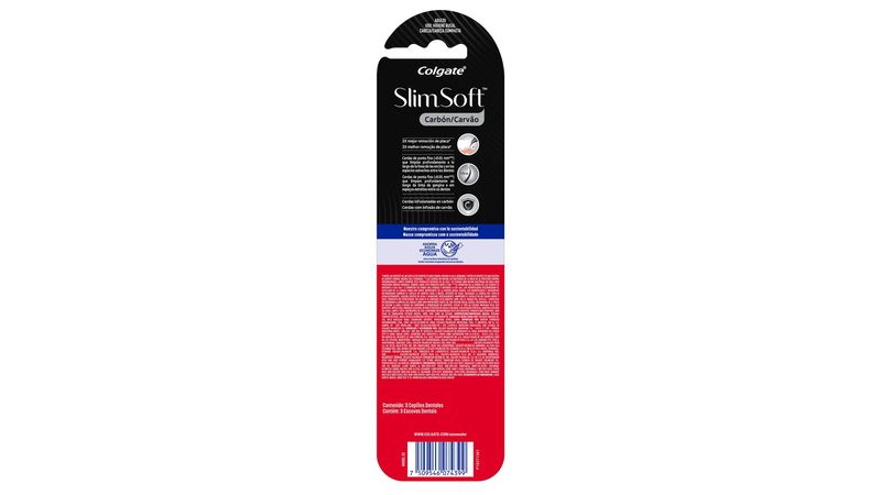 Escova Dental Colgate Slim Soft Black Macia 3 Unidades