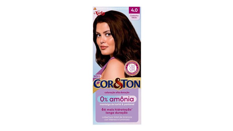 Tintura Cor & Ton 4.0 Castanho Médio Sem Amônia