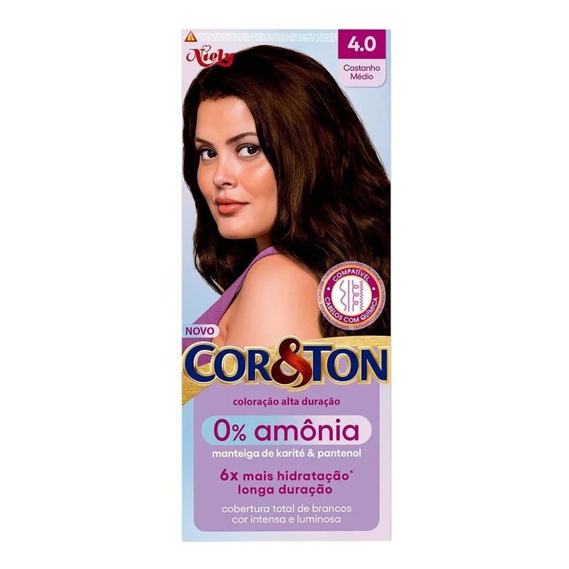 Tintura Cor & Ton 4.0 Castanho Médio Sem Amônia