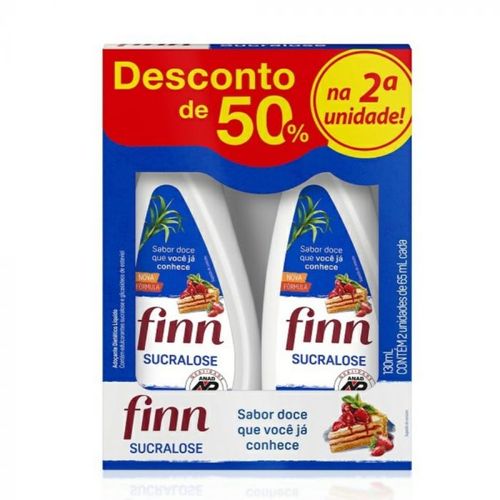 Adoçante Finn Sucralose 65ml 2 Unidades Desconto 50% na Segunda Unidade
