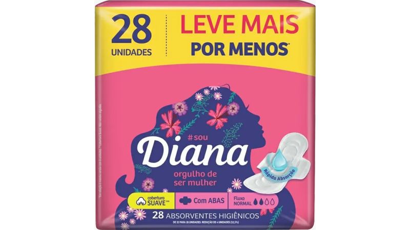 Absorvente Diana Suave Com Abas 28 Unidades
