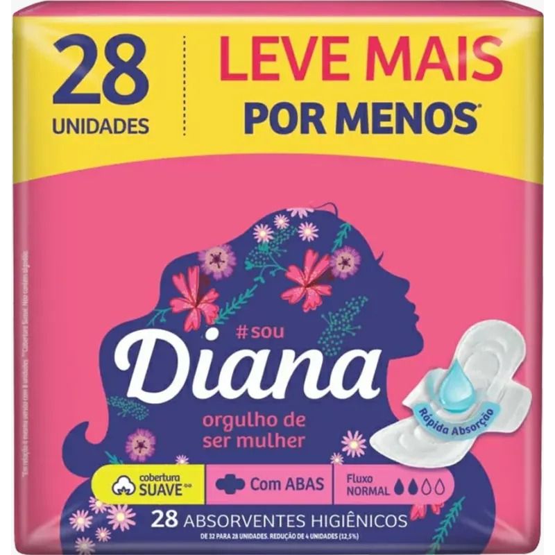 Absorvente Diana Suave Com Abas 28 Unidades