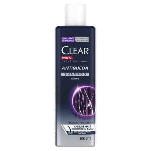 Clear Derma Solutions Men Shampoo Antiqueda Passo1 Frasco 300ml