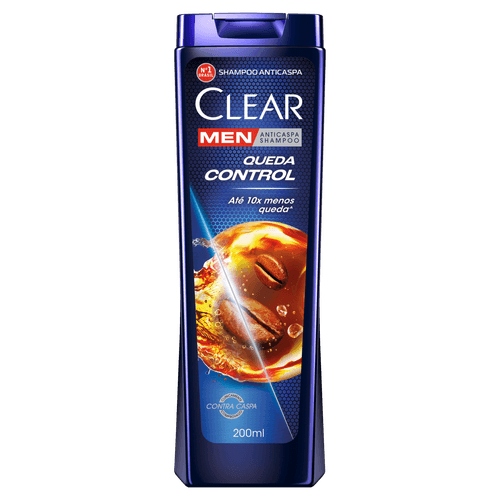 Shampoo Clear Men Anticaspa Queda Control Frasco 200ml