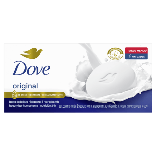 Sabonete Barra Dove Original 90g 6 Unidades