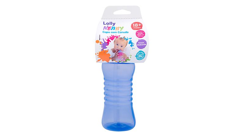Copo-Lolly-Treinamento-Clean-Azul-com-Canudo-300ml-Ref-7199