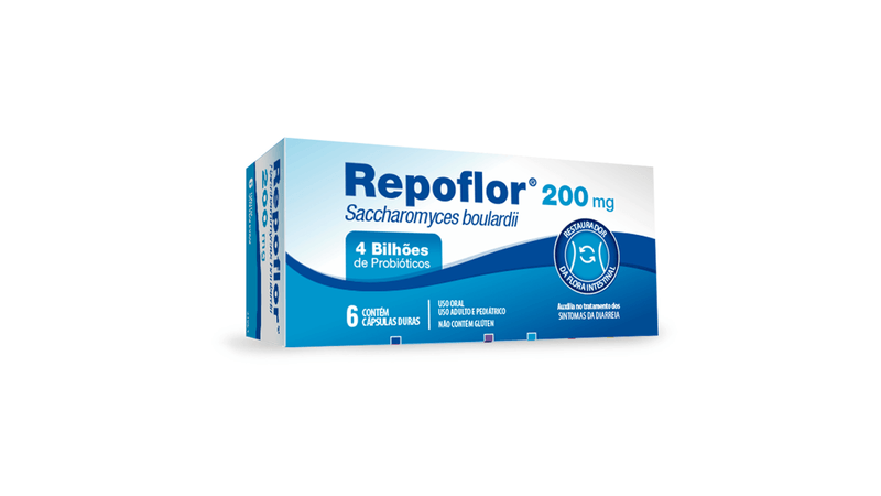 Repoflor 200mg Caixa 6 Cápsulas7896004720838