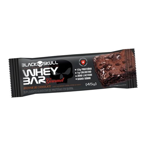 Barra de Proteína Whey Bar Black Skull Brownie de Chocolate 45g