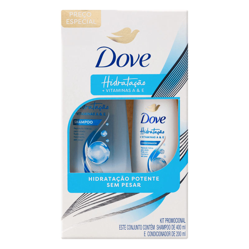 7891150095533_Kit Shampoo 400ml+Condicionador 200ml Hidratação Vitaminas A+E