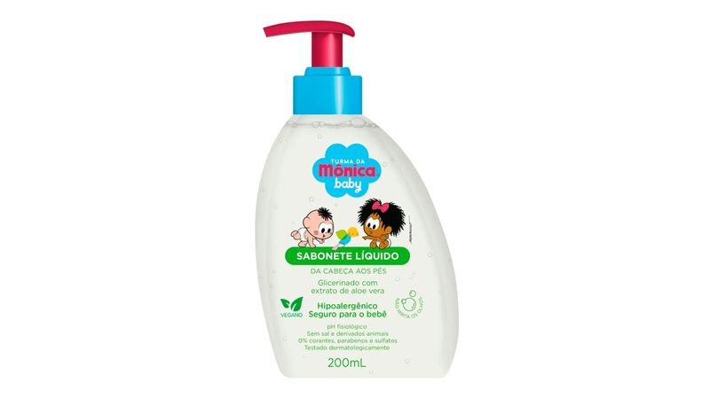 Sabonete Infantil Turma da Mônica Baby Glicerinado 200ml