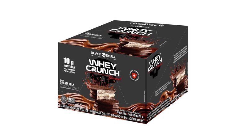 Alfajor Whey Crunch Black Skull Creme de Baunilha 50g