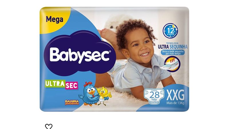 Fralda Babysec Galinha Pintadinha Ultra Sec Jumbo XXG 30 Unidades