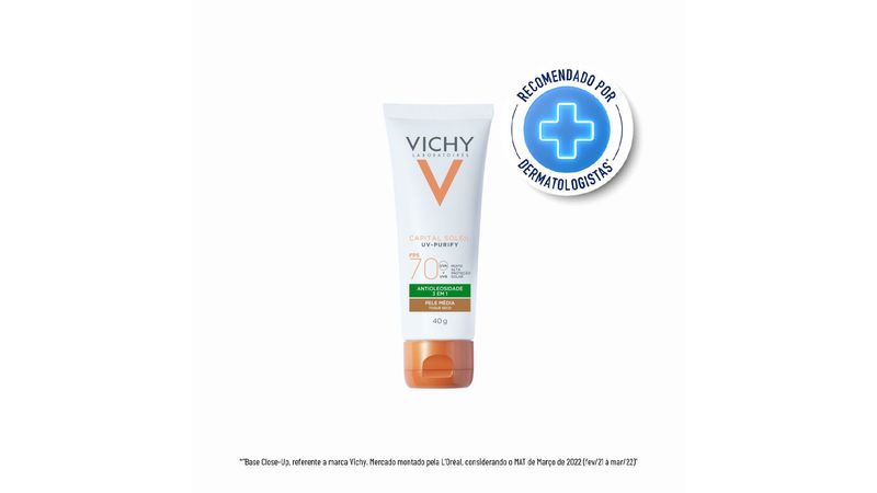 Vichy Protetor Solar Rosto FPS70 Ideal Soleil Média 40g