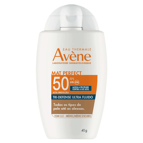Avène Protetor Solar Rosto Mat Perfect Tri-Defense Ultra Fluido Tom 2.5 Médio Escuro 40g