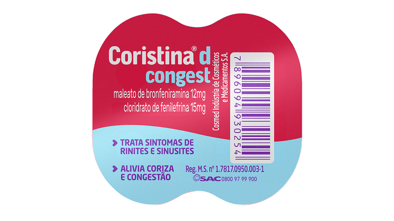 Coristina D Congest Blíster Comprimidos Revestidos Liberação Prolongada