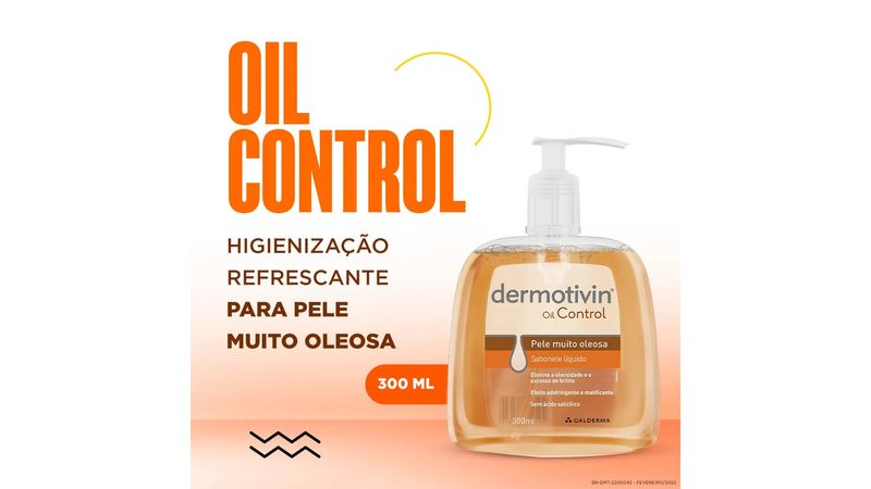 Dermotivin Oil Control Sabonete Líquido Pele Muito Oleosa 300ml-