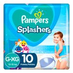 7500435157537-Fralda Pampers Splashers Baby Shark Praia e Piscina XG 10 Unidades