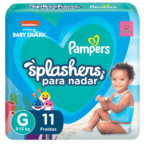 Fralda Pampers Splashers Baby Shark Praia e Piscina G 11 Unidades