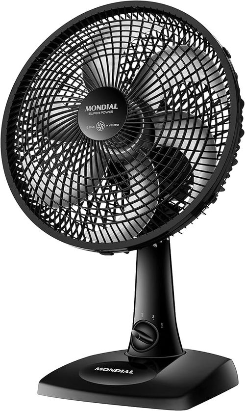 Ventilador Super Power 30cm Mondial 6 Pás com 3 velocidades 60w VSP-B Preto 127V