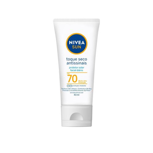 Protetor Solar Facial Nivea Sun FPS70 Antissinais Toque Seco 40ml