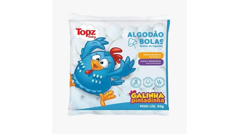 Algodão Topz Baby Galinha Pintadinha Bolas 50g