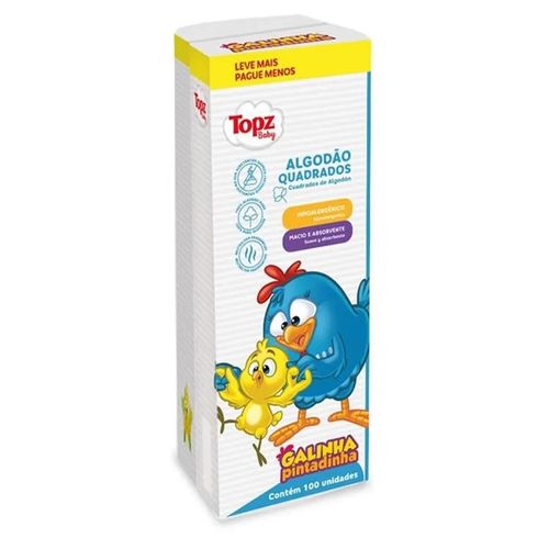 Algodão Topz Baby Galinha Pintadinha Quadrado Leve 100 Pague 90