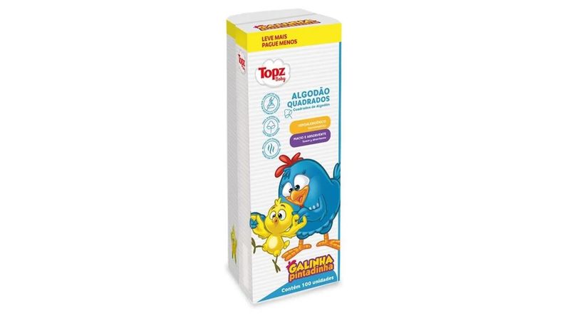 Algodão Topz Baby Galinha Pintadinha Quadrado Leve 100 Pague 90