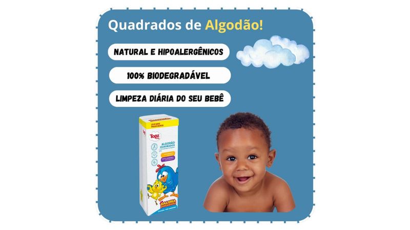 Algodão Topz Baby Galinha Pintadinha Quadrado Leve 100 Pague 90