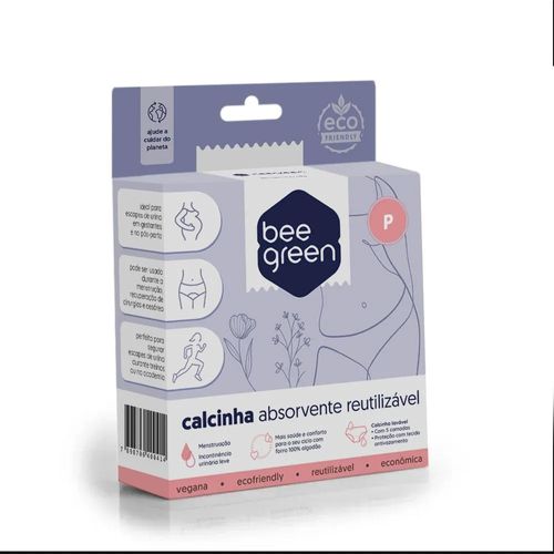 Calcinha Absorvente Beegreen Cor Bege Tamanho P