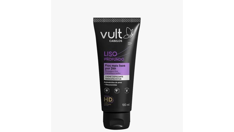 Creme Defrizante Termoprotetor Vult Cabelos Liso Profundo 100ml