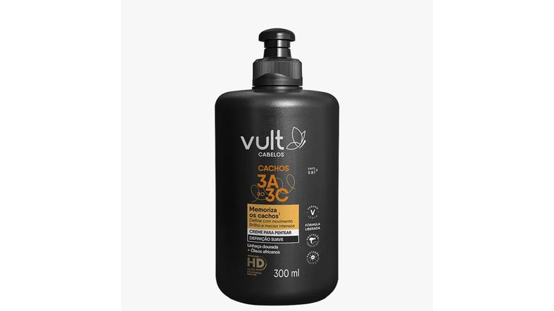 Creme para Pentear Vult Cabelos Cachos 3A ao 3C Definição Suave 300ml