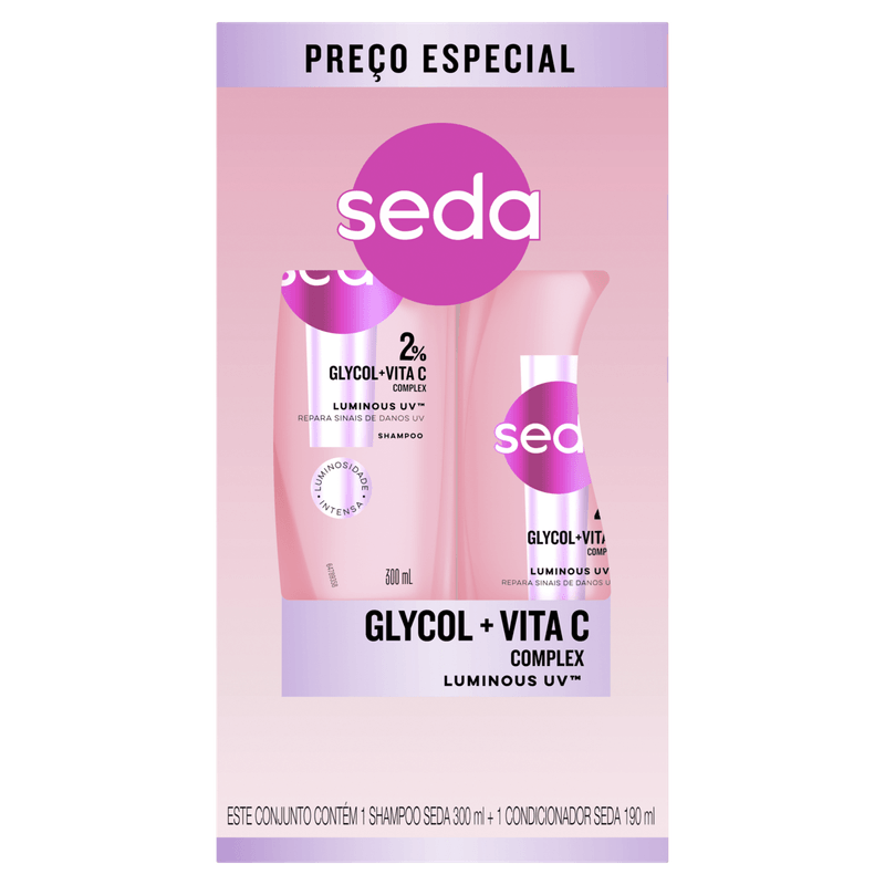 7891150099982_Kit Seda Luminous UV Shampoo 300ml + Condicionador 190ml