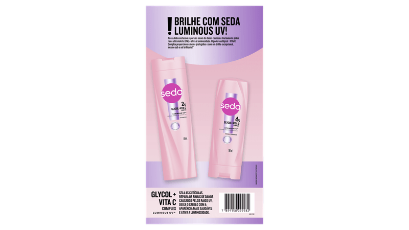 7891150099982_Kit Seda Luminous UV Shampoo 300ml + Condicionador 190ml