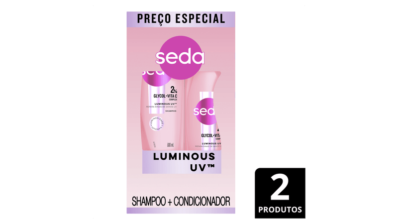 7891150099982_Kit Seda Luminous UV Shampoo 300ml + Condicionador 190ml