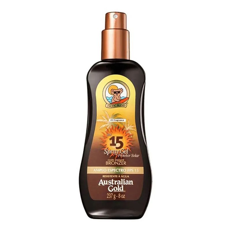 Protetor Solar Australian Gold FPS15 Instant Bronzer Amplo Expectro 237ML