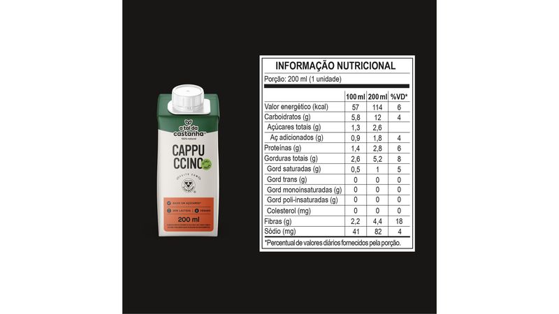 Cappuccino 3 Corações A Tal da Castanha 200ml